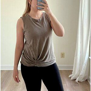 Michael Stars Gathered Knot Supima Cotton Tank OS Earthy Sustainable